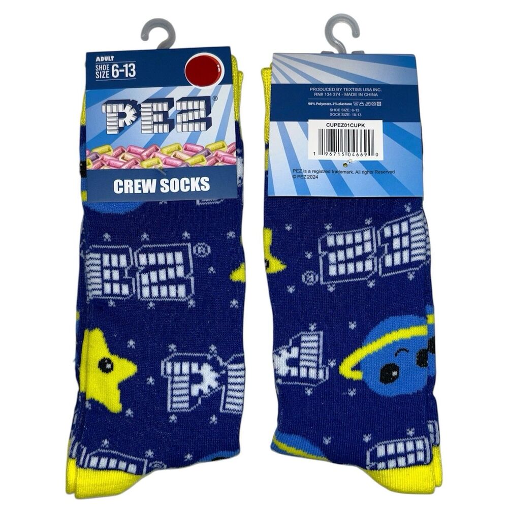 1x Pez Candy Novelty Fun Crew Socks Size 6-13
